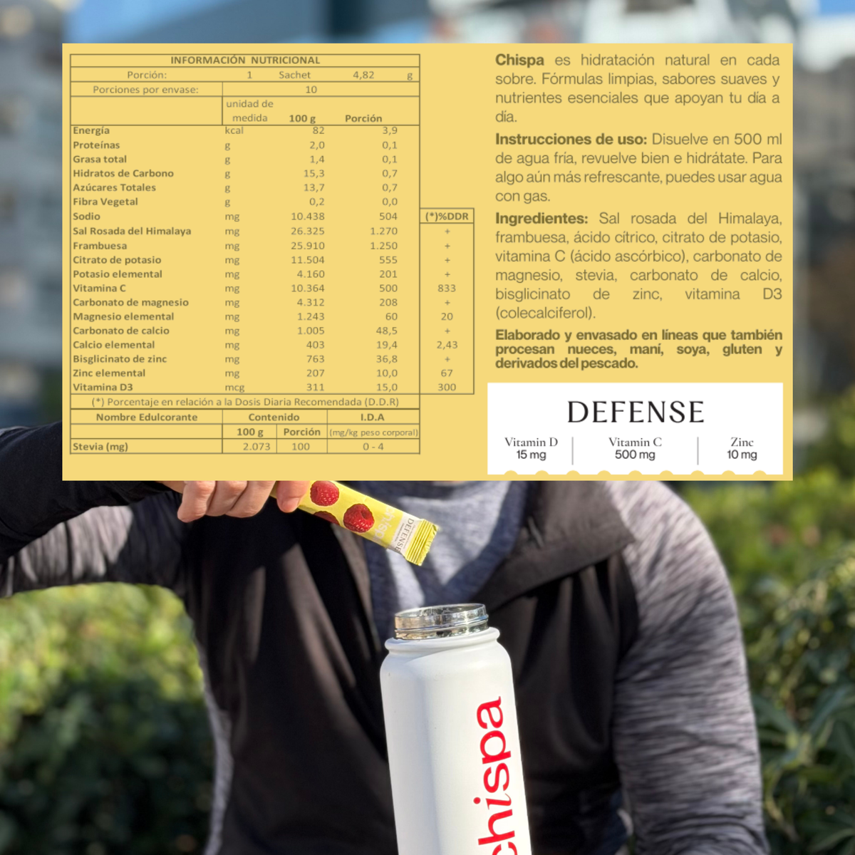 DEFENSE ELECTROLITOS + VITAMINA C-D-ZINC | 30 SACHETS