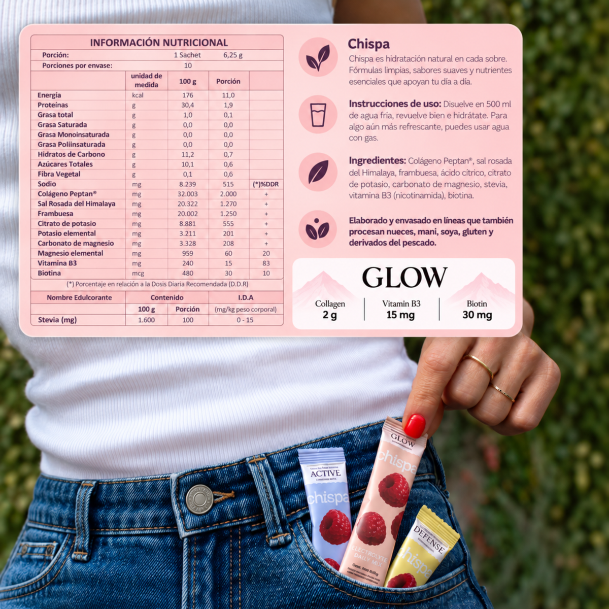 GLOW ELECTROLITOS + COLÁGENO | 30 SACHETS