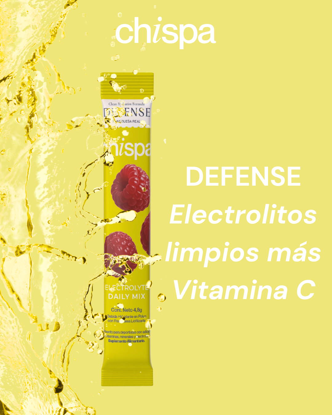 DEFENSE ELECTROLITOS + VITAMINA C-D-ZINC | 30 SACHETS