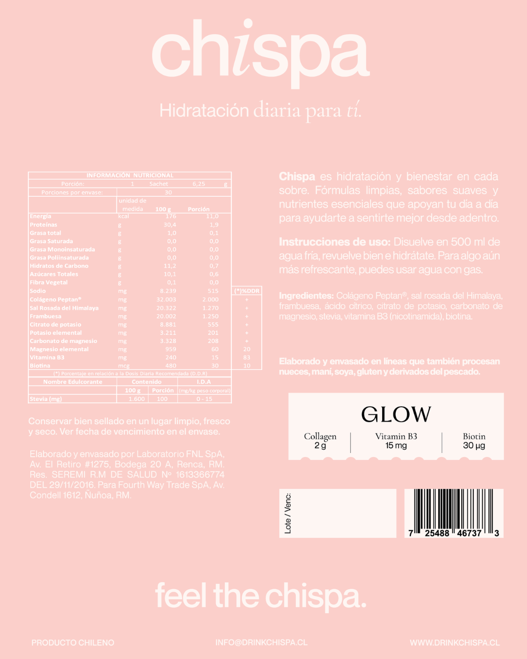 GLOW ELECTROLITOS + COLÁGENO | 30 SACHETS