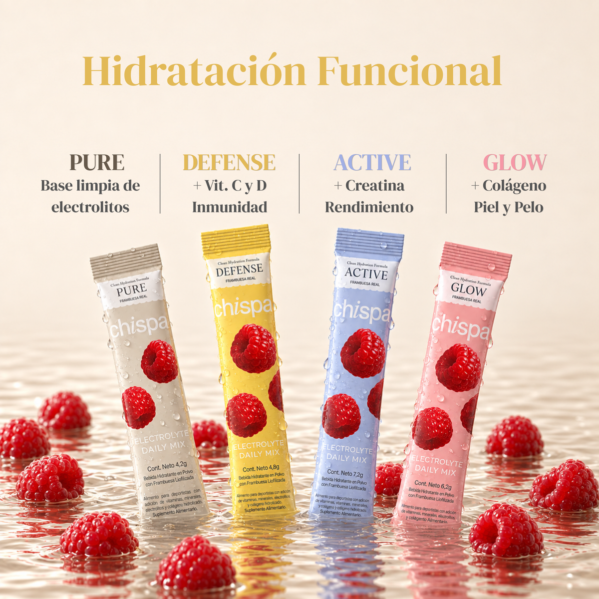 DEFENSE ELECTROLITOS + VITAMINA C-D-ZINC | 30 SACHETS